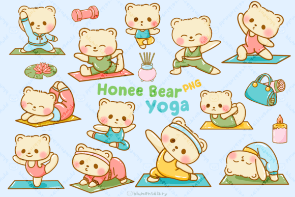 Download Kawaii Bear Yoga Clipart - Yoga Collection