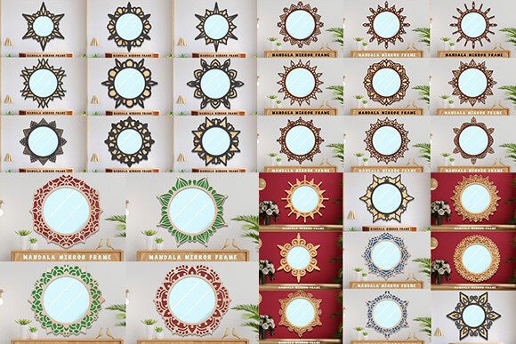 Download Laser Cut Mandala Mirror Frame Bundle - Laser cut mandala Collection