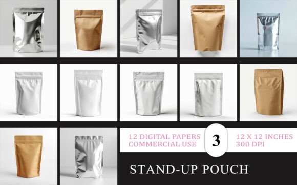 Download Kraft Stand-Up Pouch Mockup JPG Bundle - Jpg bundle Collection