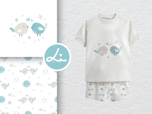 Download Cute Birds on Pastel Color Pattern - Color pattern Collection