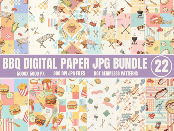 Download BBQ Digital Paper JPG Bundle, Summer Jpg - Jpg bundle Collection