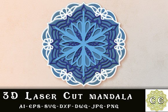 Download Modern 3D Laser Cut Mandala for Home - Laser cut mandala Collection
