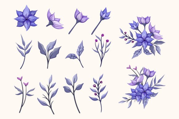 Download Botanic Blossom Floral Foliage Elements - Blossom Collection