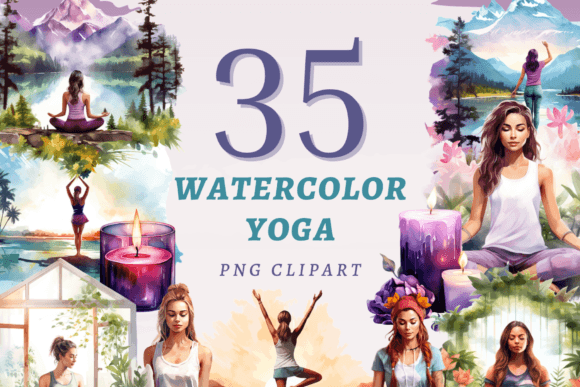 Download Watercolor Yoga PNG Bundle - Yoga Collection