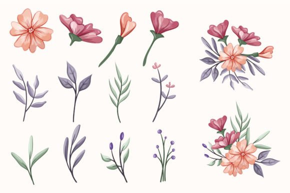 Download Botanic Blossom Floral Foliage Elements - Blossom Collection