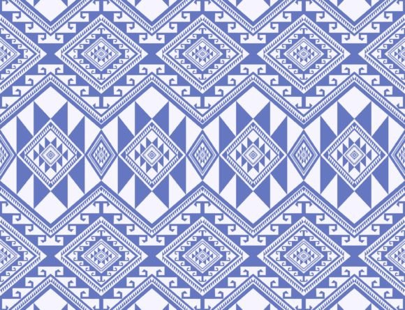 Download Aztec Geometric Blue-White Color Pattern - Color pattern Collection