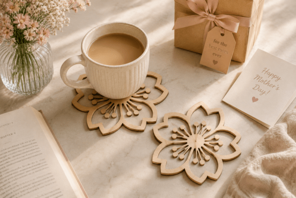 Download Cherry Blossom Coaster Laser Cut SVG - Blossom Collection