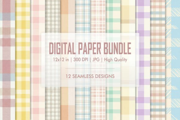 Download Pastel Gingham Digital Paper JPG Bundle - Jpg bundle Collection